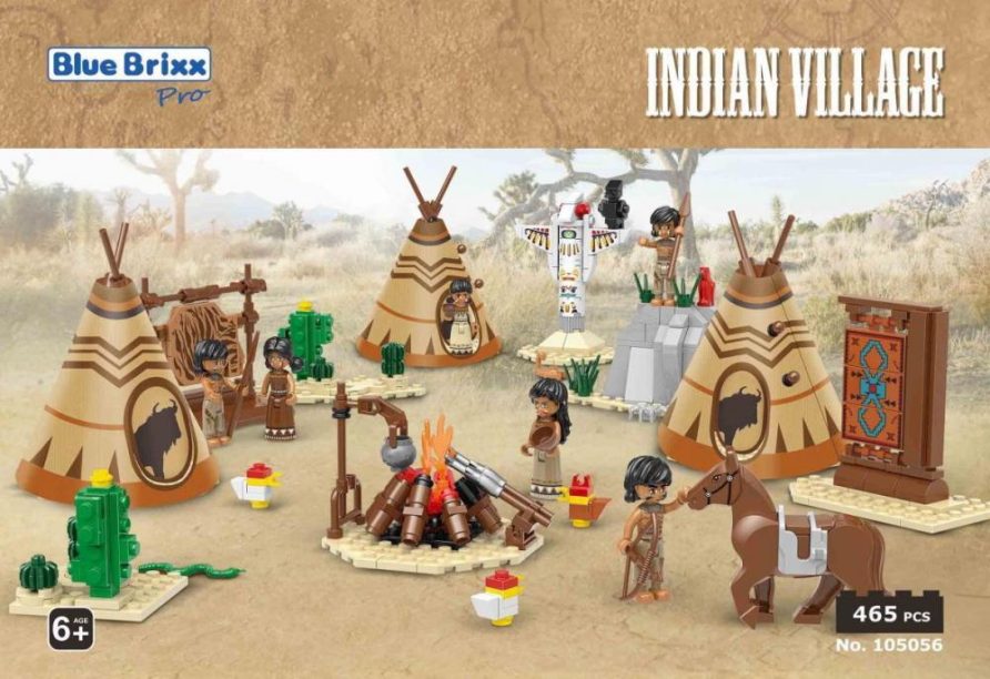 Indiańskie tipi i figurki Western zamiennik LEGO - BlueBrixx-Pro